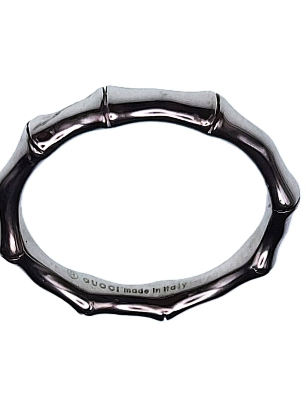 Gucci 18kt White Gold Bamboo Ring band - Picture 4 of 5